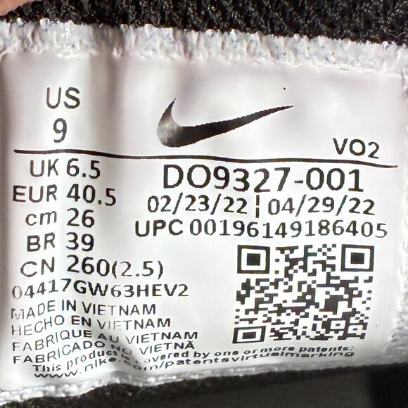 Nike Metcon 8 Black Training Shoes Sneakers Gym Lace Up DO9327-001 Womens Size 9 - Picture 9 of 10